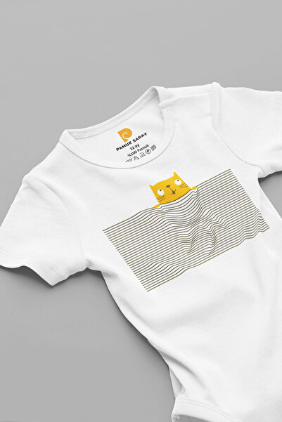 LilJoy Organic 100% Cotton Cute Sleepy Cat Printed Short Sleeve Snap Fastener...