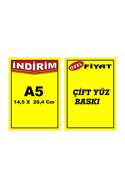 CYS ETİKET 30 Ad. A5 DİK Selefonlu Çift Taraflı Silinebilir Sarı Etiket ,Indi...