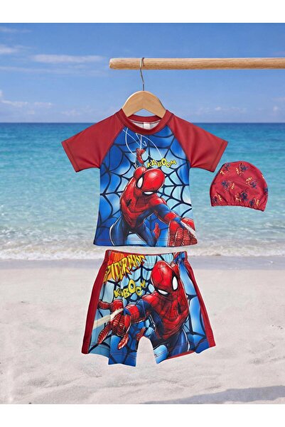CHİCKİDSWEAR Boy's Swimsuit 3-Piece Set: Top + Shorts + Cap