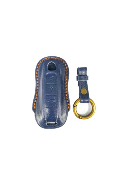 AUTOTOB AUTOTOB® keyless key case, Leather, compatible with Porsche, blue