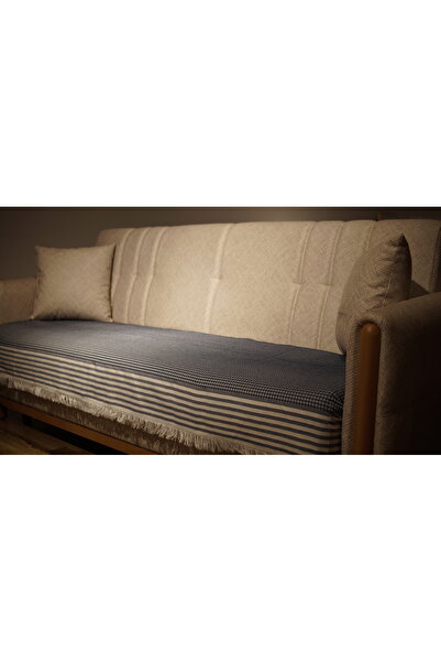 Tfnhometr Cotton Star Pattern Blue Sofa Cover - 170 X 210 cm