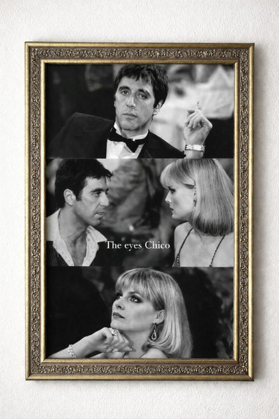 BuzzDesigns Tony Montana & Elvira Hancock The Eyes Chico (Çerçeveli)