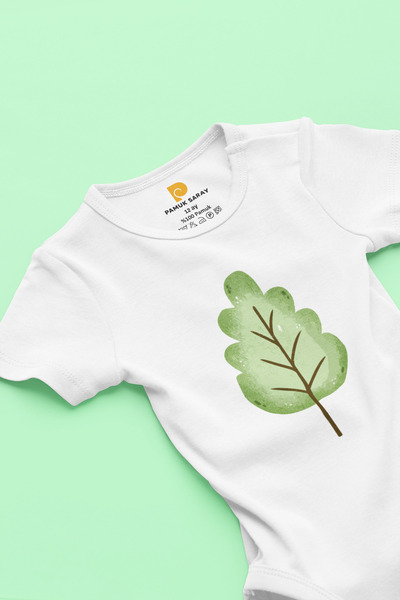 LilJoy Organic 100% Cotton Cute Tree Printed Short Sleeve Snap Fastener Baby ...