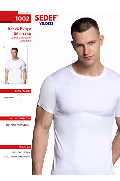 Fily Underwear (6 Pieces) 100% Cotton Men's Crew Neck Combed Cotton Undershirt