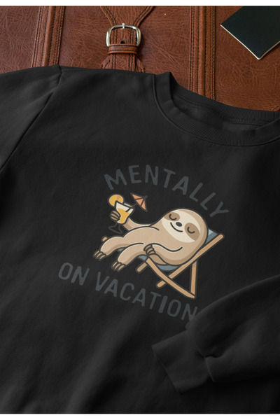 MAGORS Mentally Printed Cotton Long Sleeved Crewneck Retro Oversize Sweatshir...