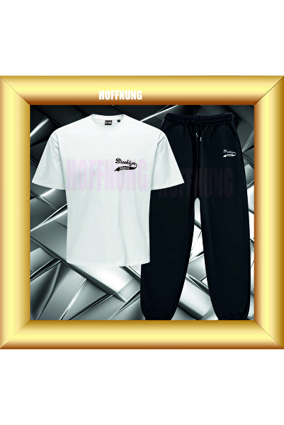 HOFFNUNG Unisex Casual Short Sleeve Set with Brooklyn Hoffning Print Outdoor ...