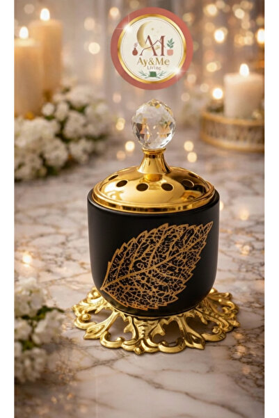 Layansaa Gold Detaylı Dekoratif Buhurdanlık |Porselen Buhurdan | Lüks Tütsü &...