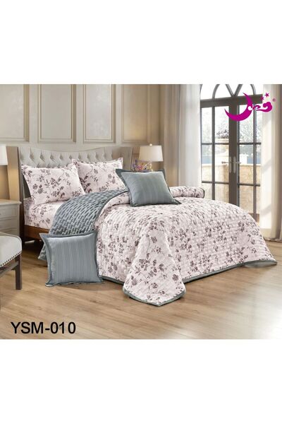 Moon مفرش سرير مظغوط نفرين 6 قطع بلمسه انيق مناسبه لغرفه النوم