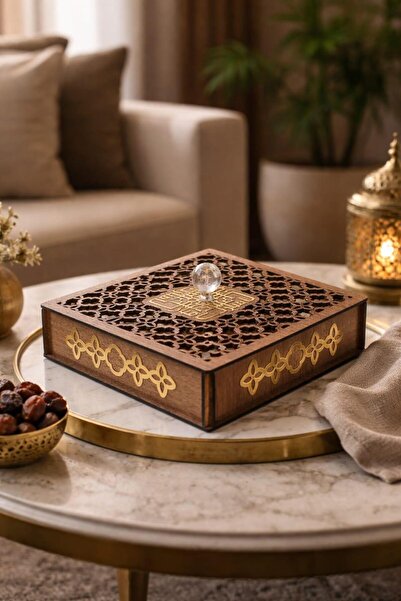 LAZORİAE Premium Natural Wood Hospitality 25*25*5 – Luxury Presentation Box w...