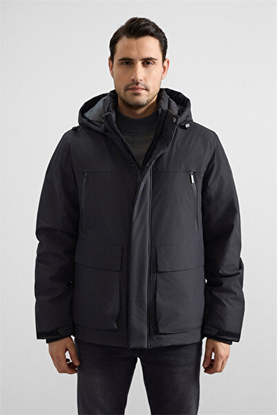 SÜVARİ Siyah Slim Cepsiz Mont