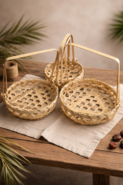 Saudia Traditional palm frond basket set – a touch of authenticity with an el...