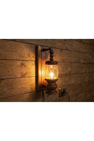 meandme Wooden Wall Sconce Hand Carved 220 Volt Electric Rustic Decorative Wa...