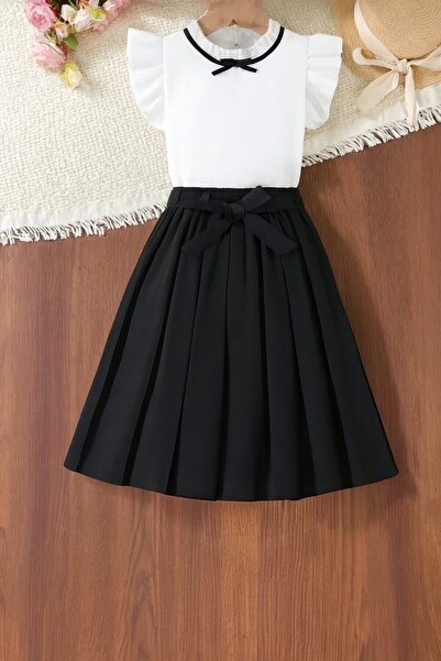 shop Girl's 2-Piece Combination Woven Shirt Skirt with Belt and Special Design
