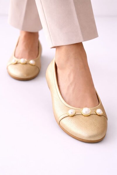 Slipcat Pantofi de damă casual pentru birou, cu vârf rotund și cataramă perlată