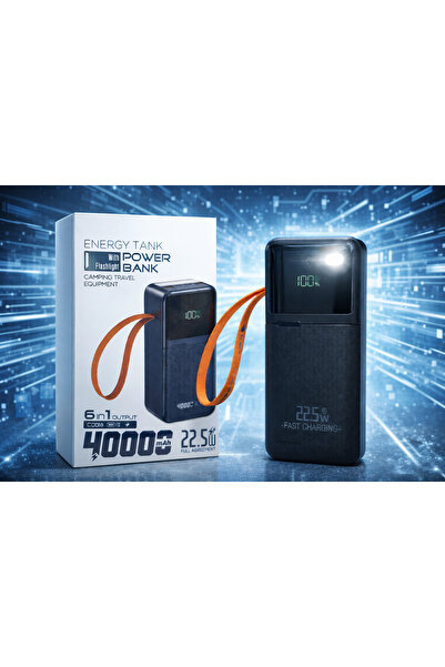 MEKTEK 40.000 mah powerbank 22.5 w hızlı şarj destekli led aydınlatmalı kendi...