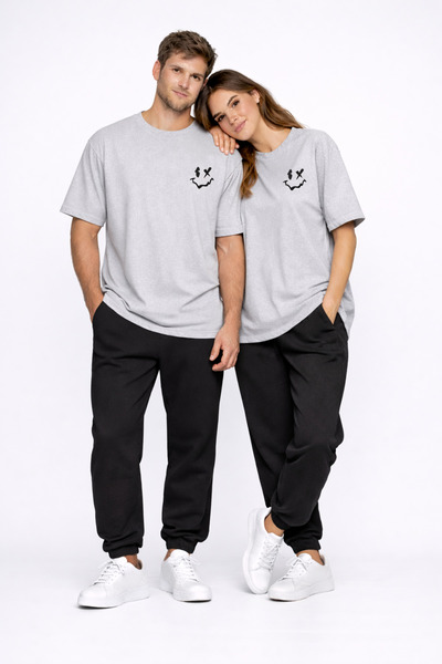 NEVERMIND Lover's Combination Couple T-Shirt Oversize Unisex Matching Couple ...