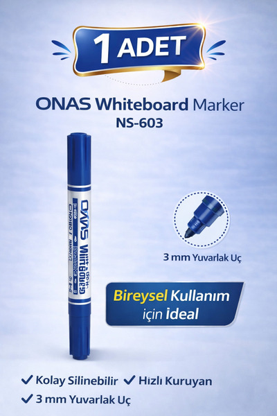 CT STONES Onas Whiteboard Marker Ns-603 Blue Whiteboard Pen 3 mm Round Tip 1 ...