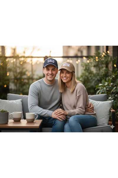 Betülce Set de pălării pentru cuplu cu mesajul „Mamă Tată” – 2 pălării combin...