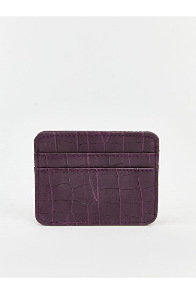 LC Waikiki Purple Crocodile Patterned Women's Wallet Card Holder