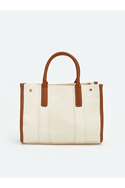 LC Waikiki Beige Canvas Women's Shoulder Bag