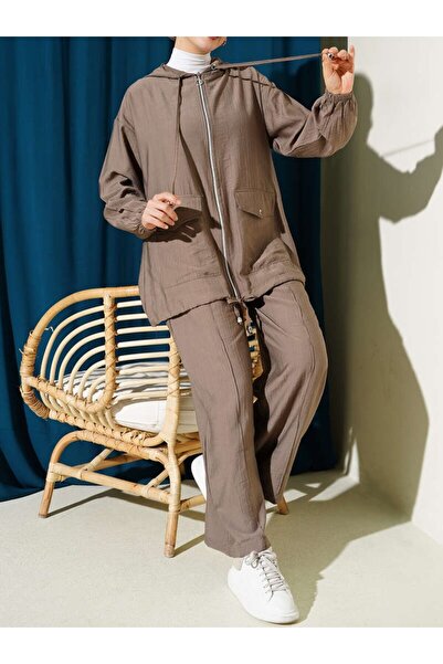 Burcia Hooded Double Bag Pocket Set with Two Pockets