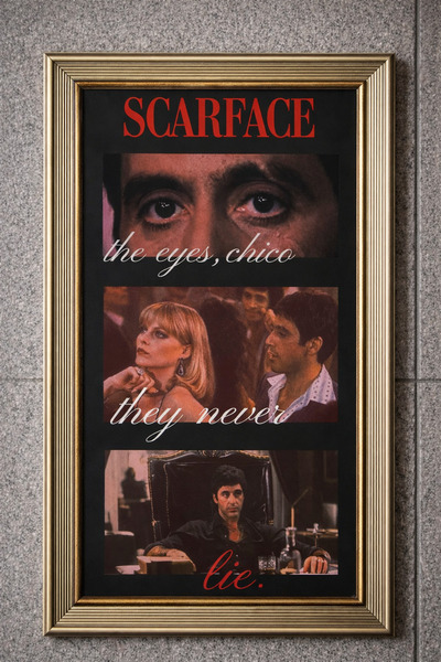 BuzzDesigns Tony Montana & Elvira Hancock Scarface The Eyes Chico Tablo (Çerç...