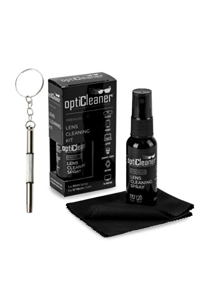 otio Gözlük Bakım Seti, 30 Ml Temizleme Spreyi 15x18 cm Mikrofiber Bez 3 Başl...