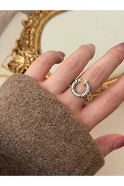 LEROSY CO. خاتم ملتف من حجر الزركون، خاتم ذهبي قابل للتعديل للنساء