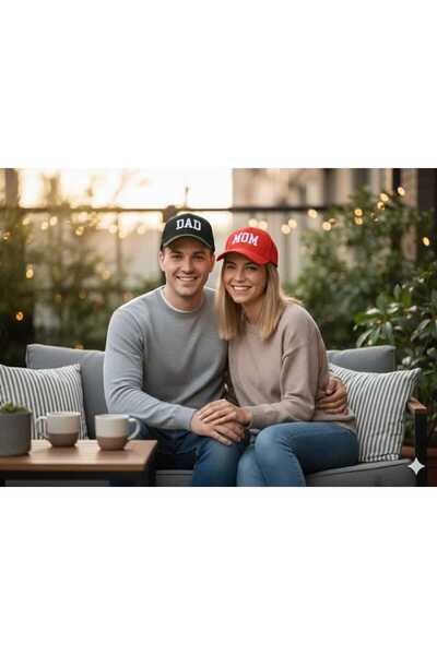 Betülce Set de pălării pentru cuplu cu mesajul „Mamă Tată” – 2 pălării combin...