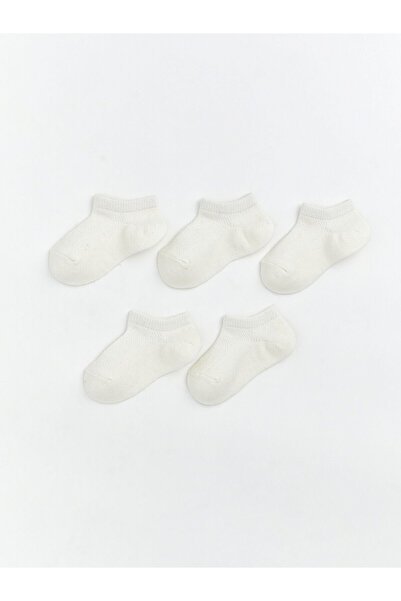 LC Waikiki مجموعة إلسيفا من الجوارب البيضاء للفتيات الصغيرات، عبوة من 5 قطع