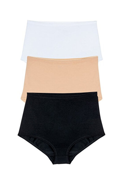 KAİZEN 3-piece women's panties, black, beige, and white, medium to high.
