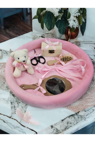 MASSIBEBE Premium Set Cutting Mot, Green Velvet Tray, Wooden Accessories and ...