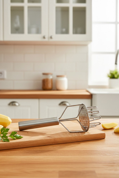 Nuha Home Patates Ezici Paslanmaz Çelik Patates Ezme Aparatı Pürüzsüz Püre Ya...