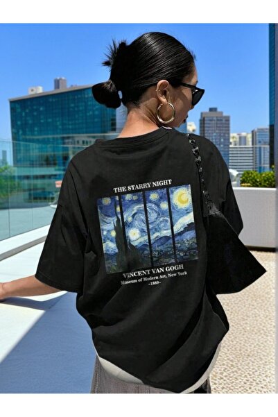 SVART WEAR Van Gogh Printed Oversize Crew Neck Summer T-Shirt