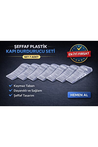 Helmax 7 Adet Şeffaf Silikon Kapı Altı Stoperi Tutucu Kapı Durdurucu