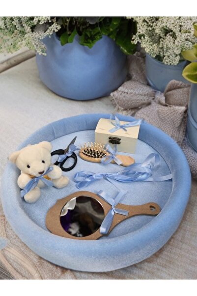 MASSIBEBE Premium Set Cutting Mot, Green Velvet Tray, Wooden Accessories and ...