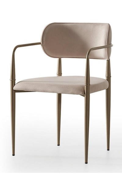 Meser Mobilya Auriel Lüks Metal İskeletli Kolçaklı Sandalye Modern Yemek Odas...