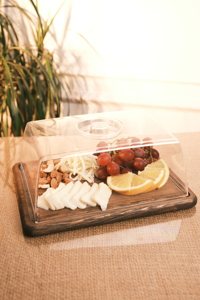 Rabo Craft Large Size Square Wooden Stand Cake Pan and Presentation Stand Nat...