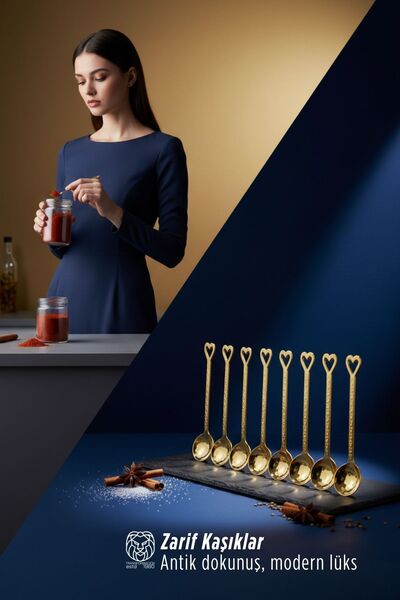 Transformacion 8-Piece Luxury Gold Zamak Measuring and Spice Spoon Set - Spec...