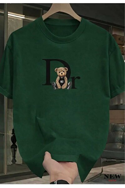 New Shine Teddy Bear Dr Printed Green Unisex T-Shirt