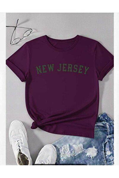 New Shine Tricou unisex mov cu imprimeu New Jersey