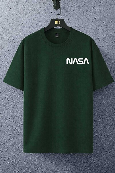 New Shine Nasa Printed Green Unisex T-Shirt