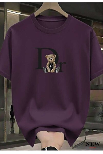 New Shine Tricou unisex mov cu imprimeu DR Teddy Bear