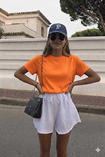 New Shine Solid Color Orange Unisex T-Shirt