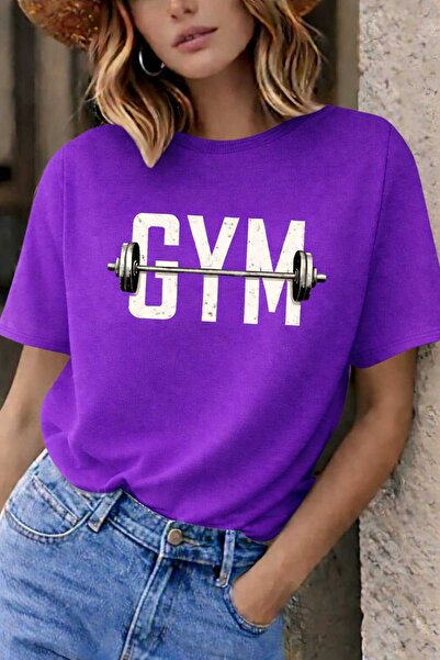 New Shine Gym Printed Purple Unisex T-Shirt