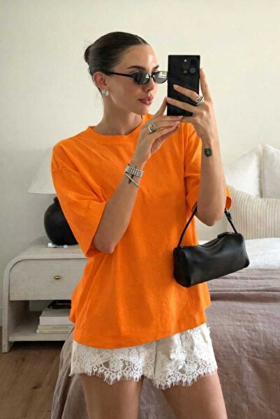 New Shine Solid Color Orange Unisex T-Shirt