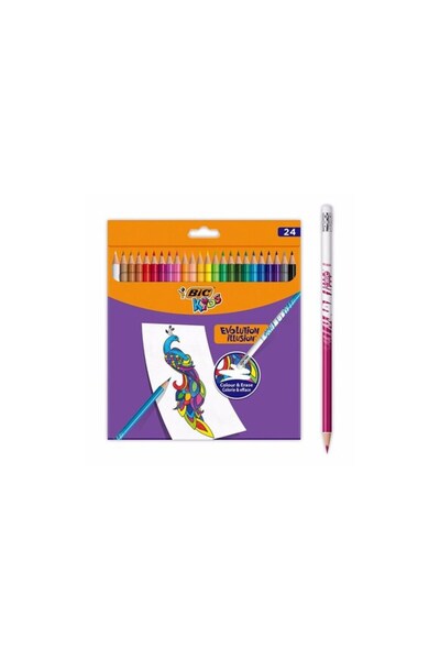 Bic 24'lü İLLUSİON Silinebilir Kuru Boya Kalemi / 987869
