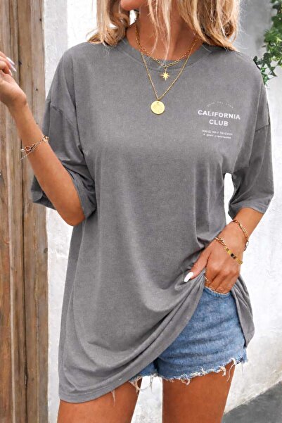 New Shine California Club Printed Gray Unisex T-Shirt