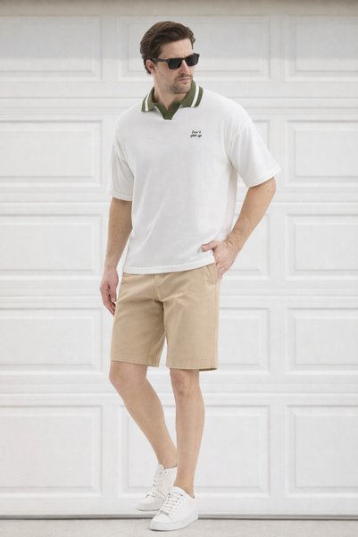 Delpino Polo Neck Knitwear Men's Cotton T-Shirt