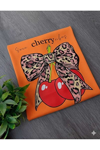 New Shine Cherry Cherry Printed Orange Unisex T-Shirt